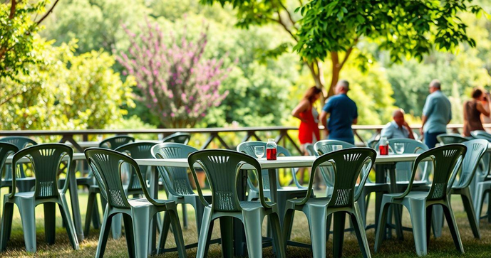 Aluguel de mesa e cadeira de plástico para eventos: como escolher a melhor opção