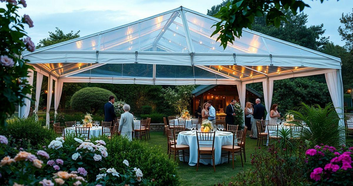 Aluguel de tendas transparentes transforma eventos com elegância e praticidade